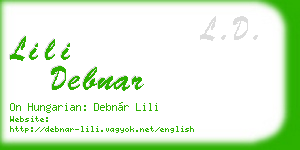 lili debnar business card